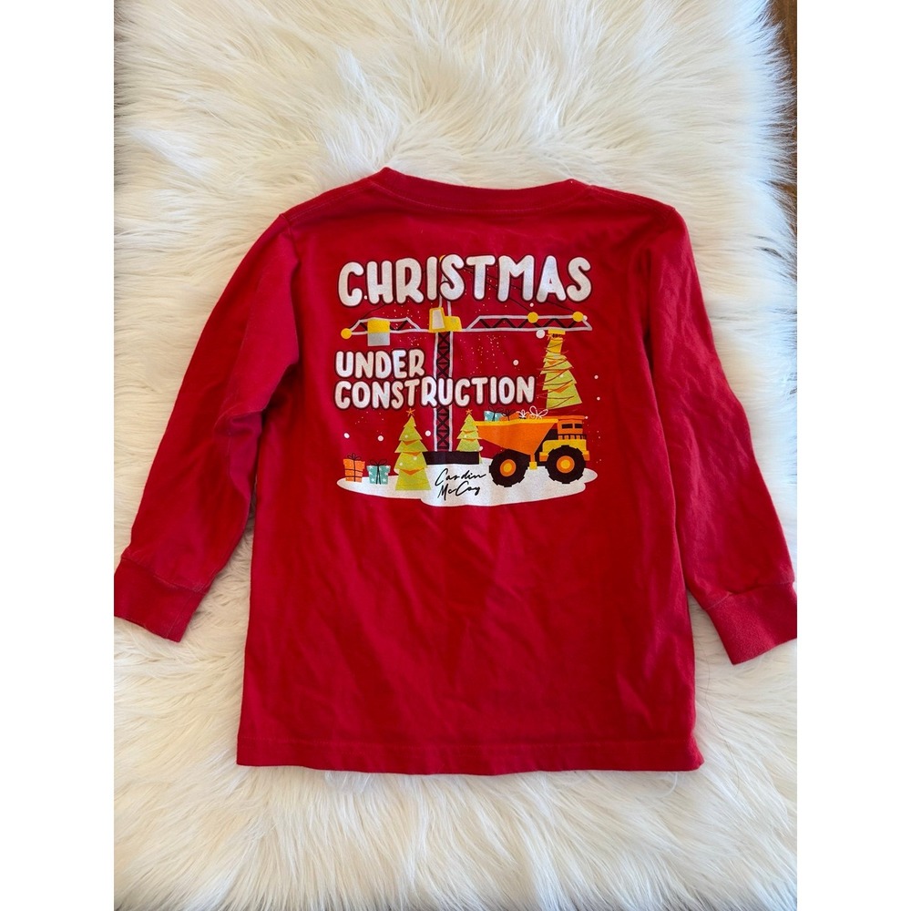 Cardin McCoy size XS Christmas under construction long‎ sleeve tee